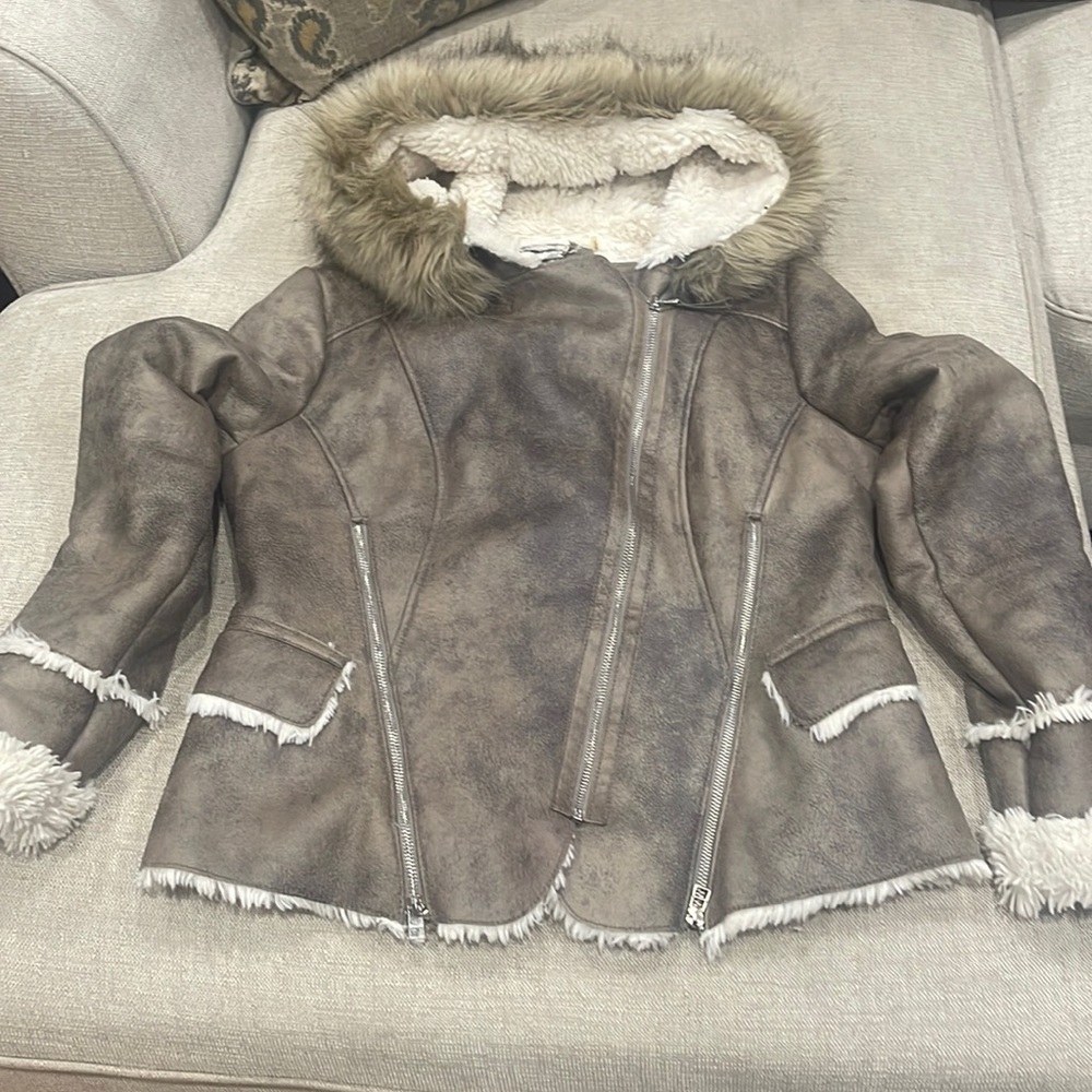 Women’s gray fur coat